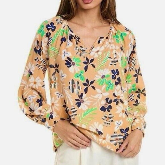 Cabi Small Island Floral Blouse Print Women's Top Multicolor Size Small NWT - Picture 1 of 8
